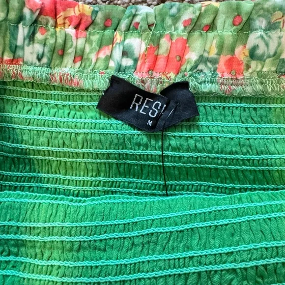 RESET by JANE•Green Rose Shanae Bubble Camisole&Tiered Ruffle Mini Skirt Set - Picture 9 of 9